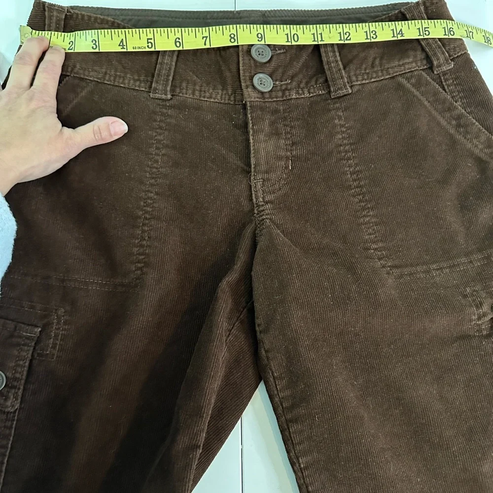 Abercrombie & Fitch Cargo Capris Wide Leg Straight Leg Corduroy Pants deadstock - Picture 7 of 8
